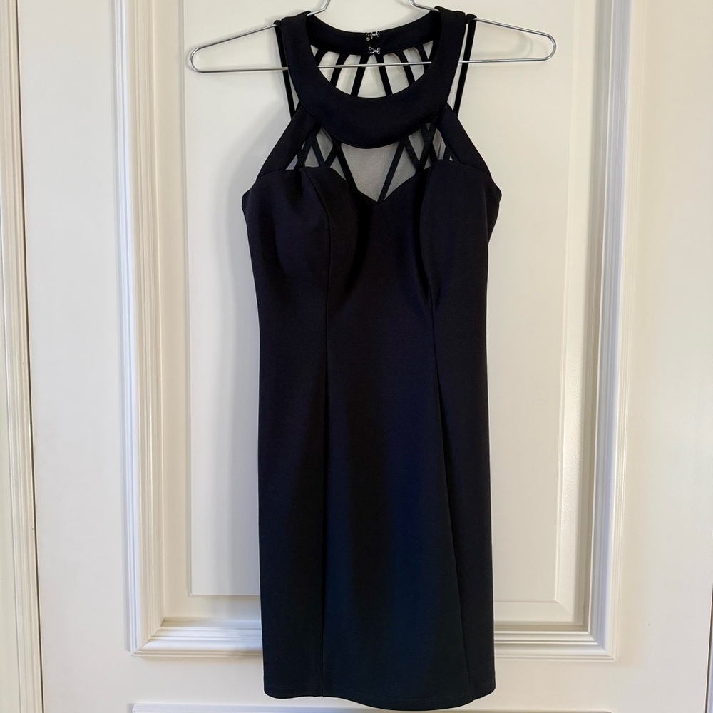 Speechless Black Halter Sheath Mini Dress